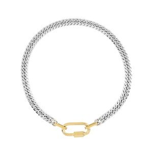 Chic Two-Tone Necklace with Gold Accent